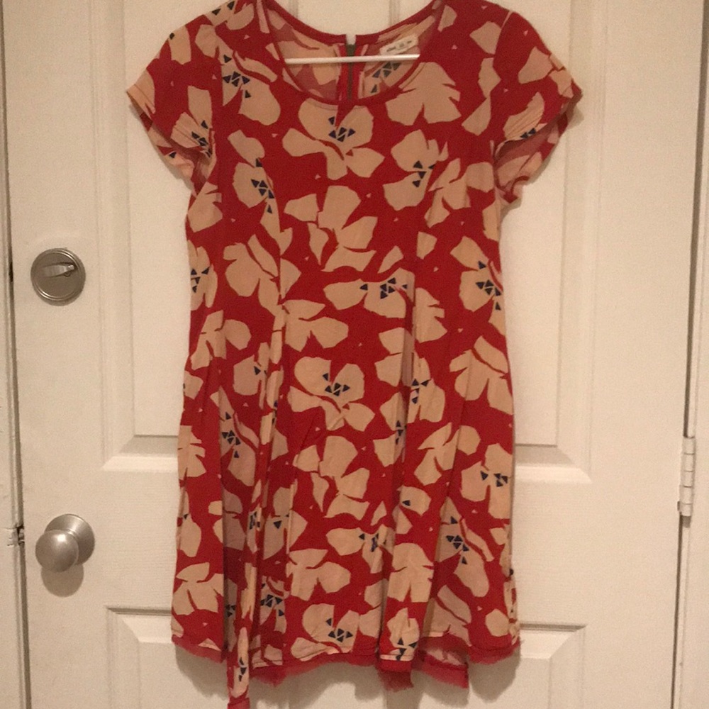 Silence & Noise Red Floral Dress XS